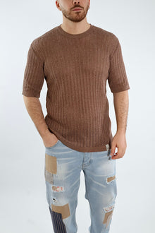 T shirt in maglia traforata gaggio 56 BL11