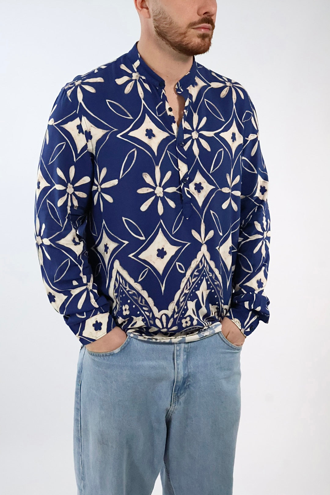Camicia serafino viscosa C40 OVER-D