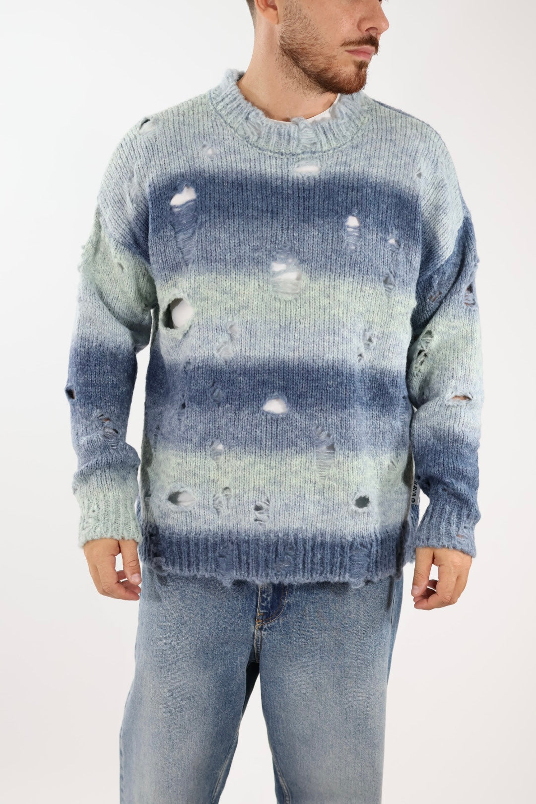 Maglione lana cropped buchi 273 BERNA