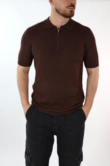 Polo in maglia viscosa con zip J.W