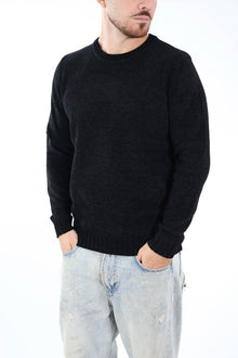 Maglione 363 girocollo ciniglia nero LANDEK