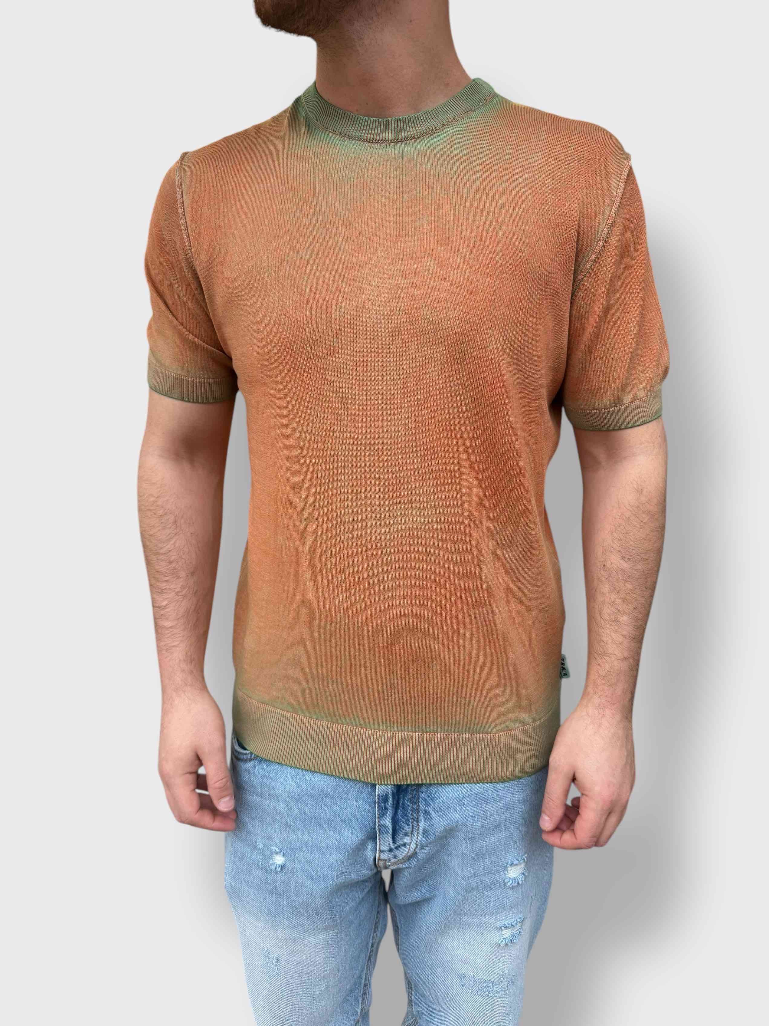T-shirt in maglia girocollo doppia tintura  BERNA