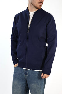 Maglioncino M14 blu lupetto full  zip OVERD