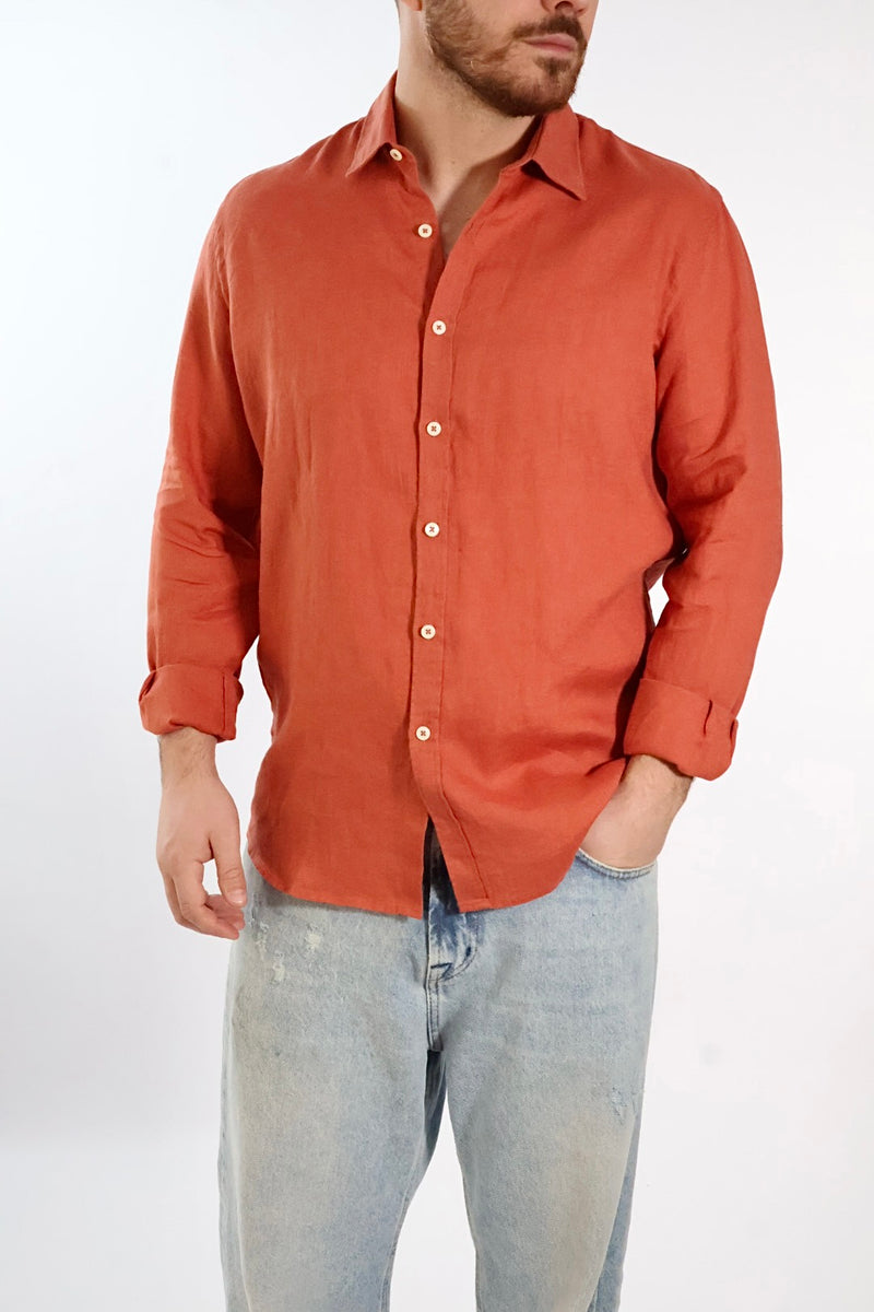 Camicia Lino brick 418 BL11