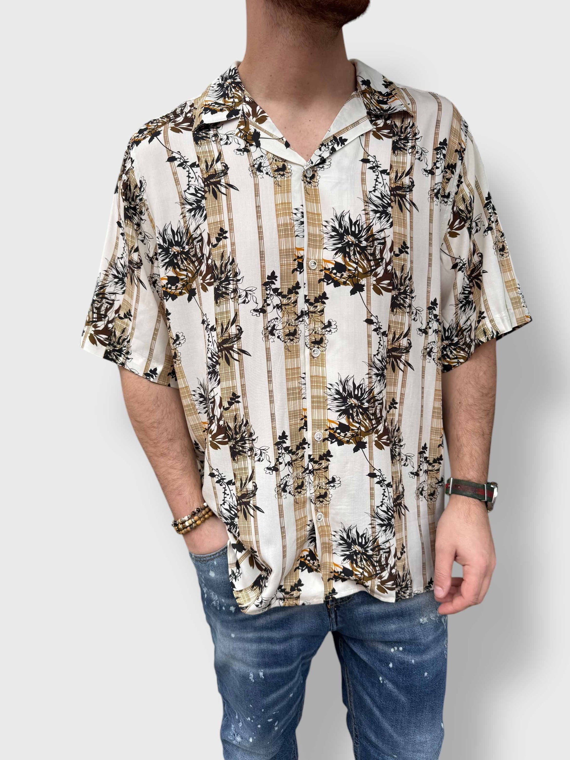 Camicia bowling viscosa m/m fantasia BL11