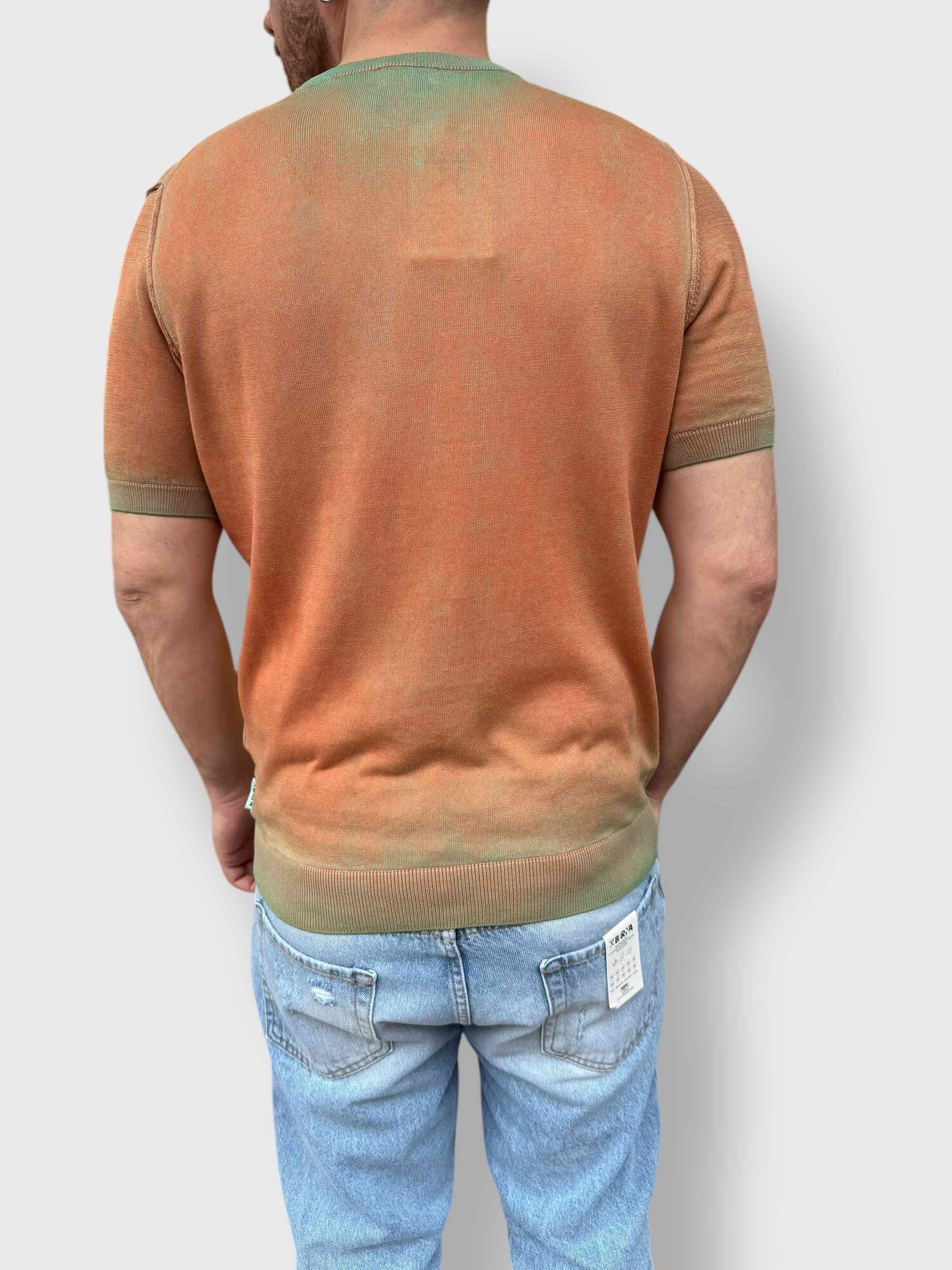 T-shirt in maglia girocollo doppia tintura  BERNA