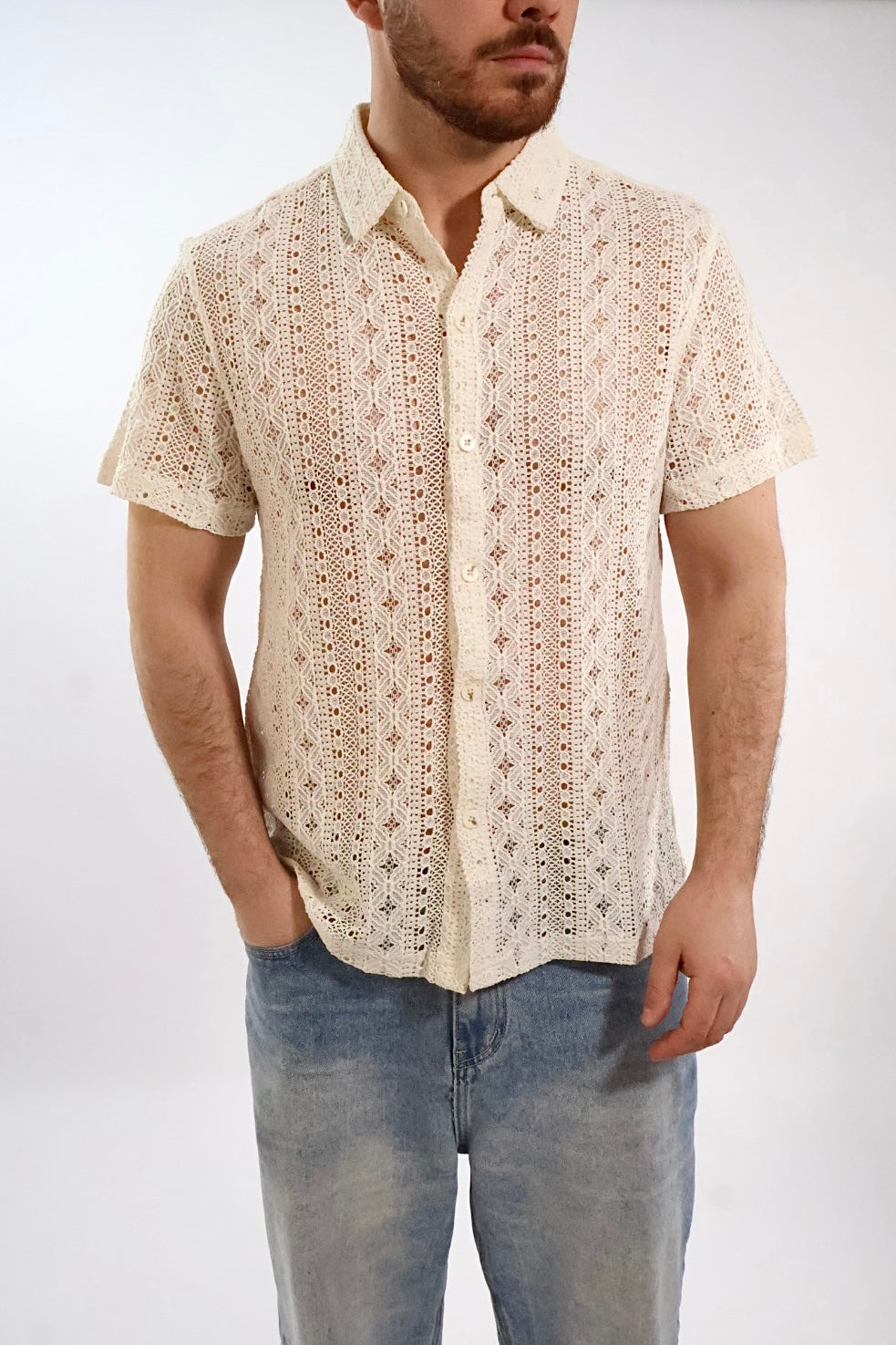 Camicia cotone traforata 013OD  GIANNI LUPO