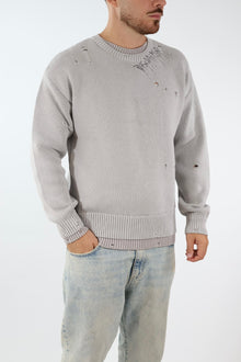 Maglione cotone rotture logo ricamato 767 BERNA