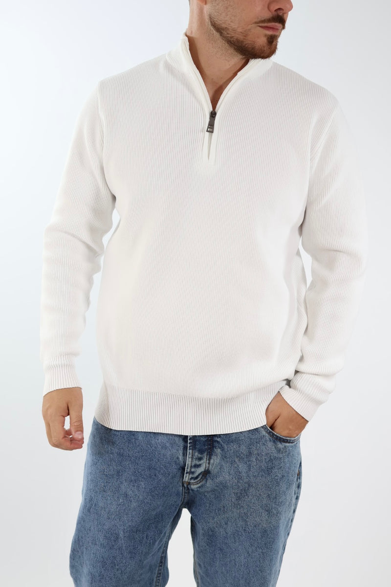 Maglioncino M70 lupetto zip bianco OVERD