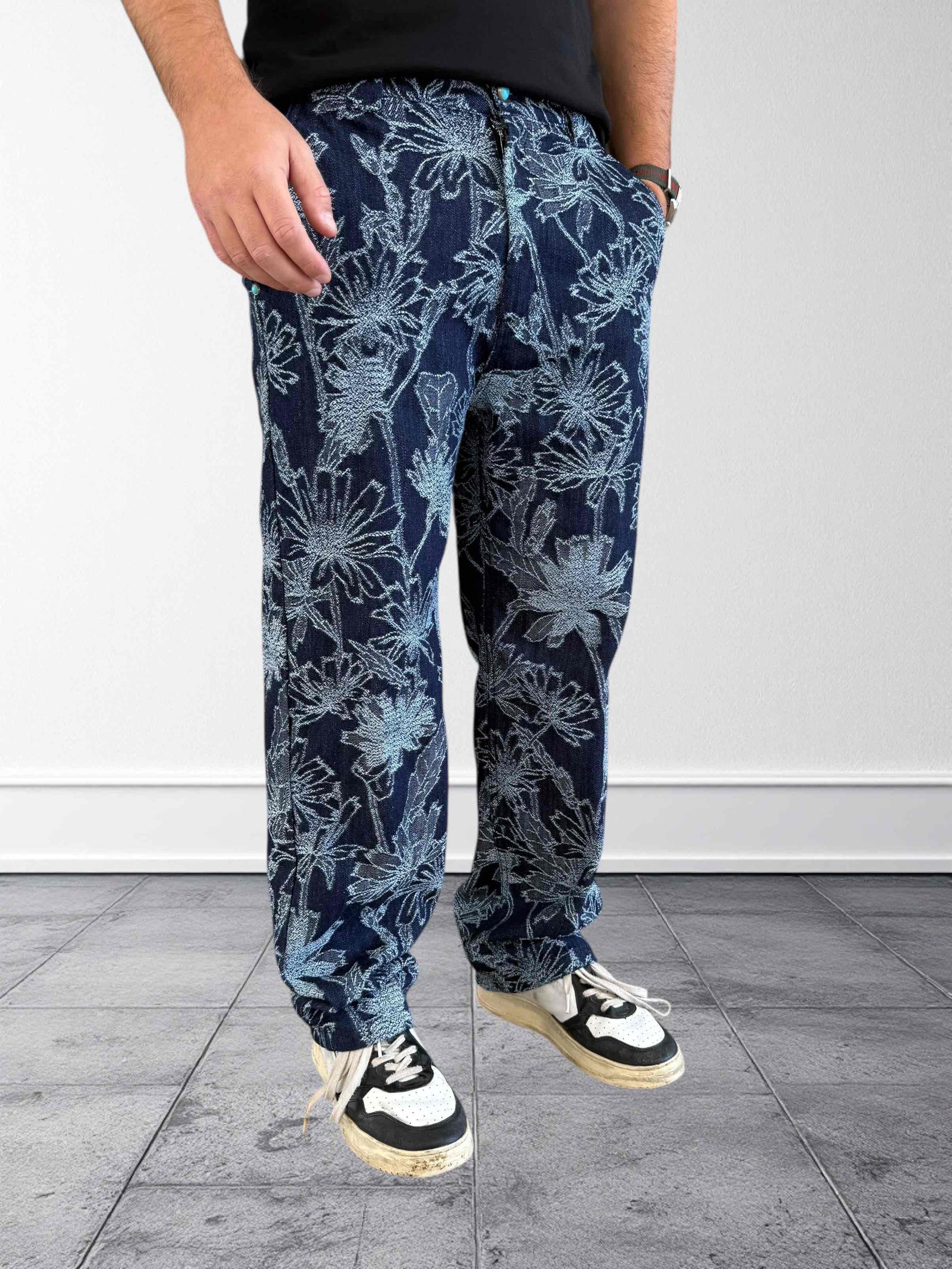 Pantalone ricamo floreale 126 BERNA