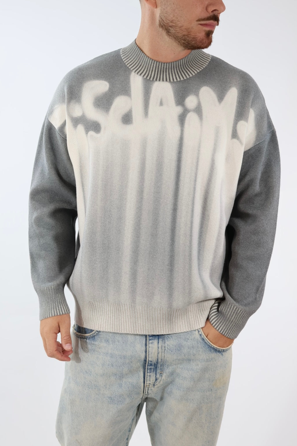 Maglione sfumato nero 757 DISCLAIMER