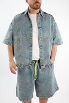 Camicia denim m/m triangoli fluo 231 BERNA