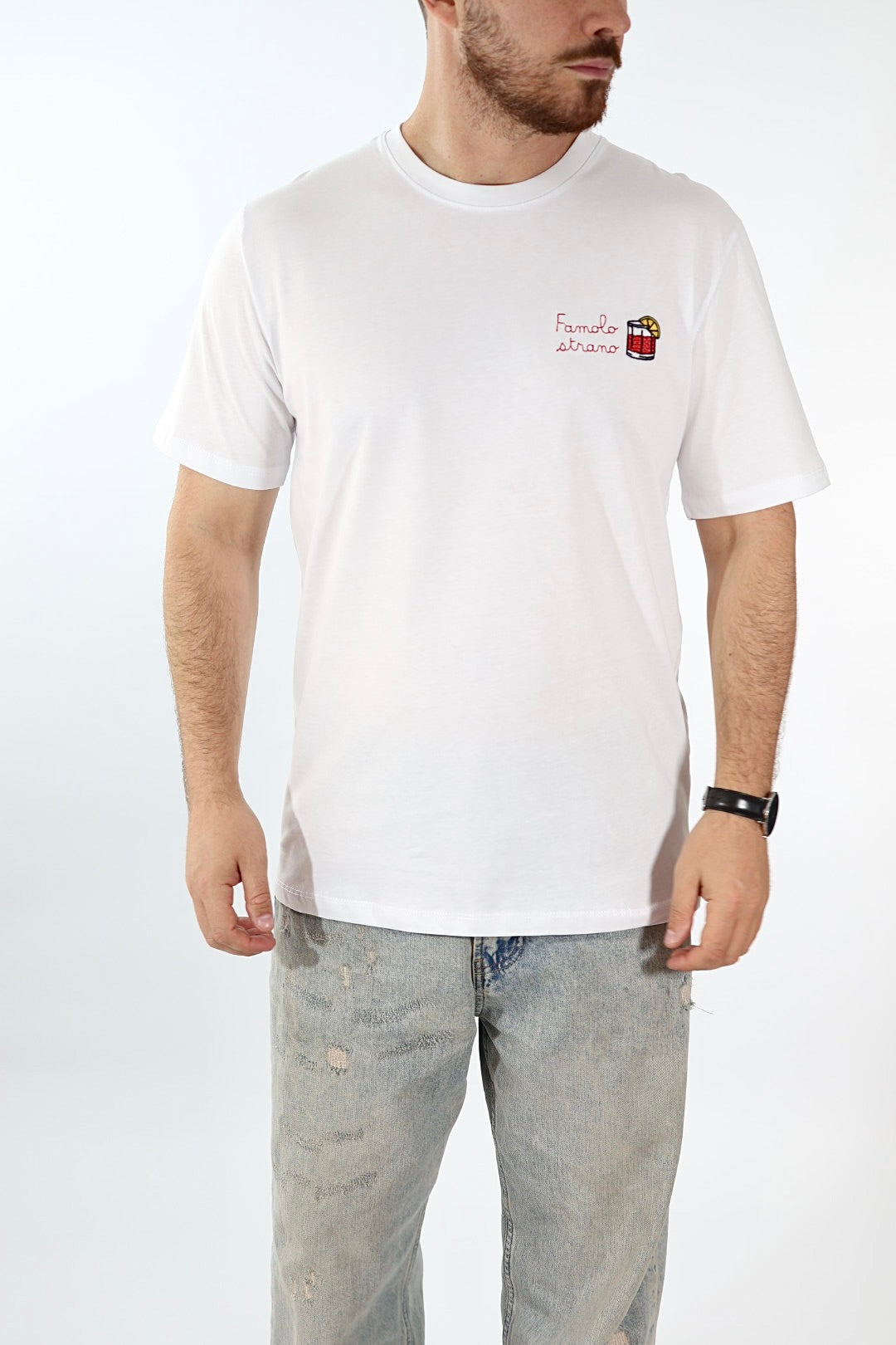 T shirt scritta ricamo 6031 J.W
