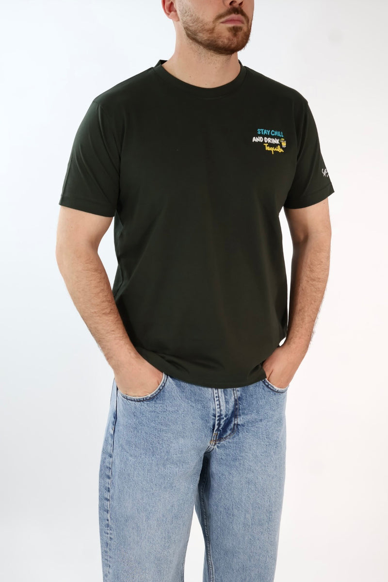 T-shirt ricamo  stay chill A1833 SUPERCULTURE