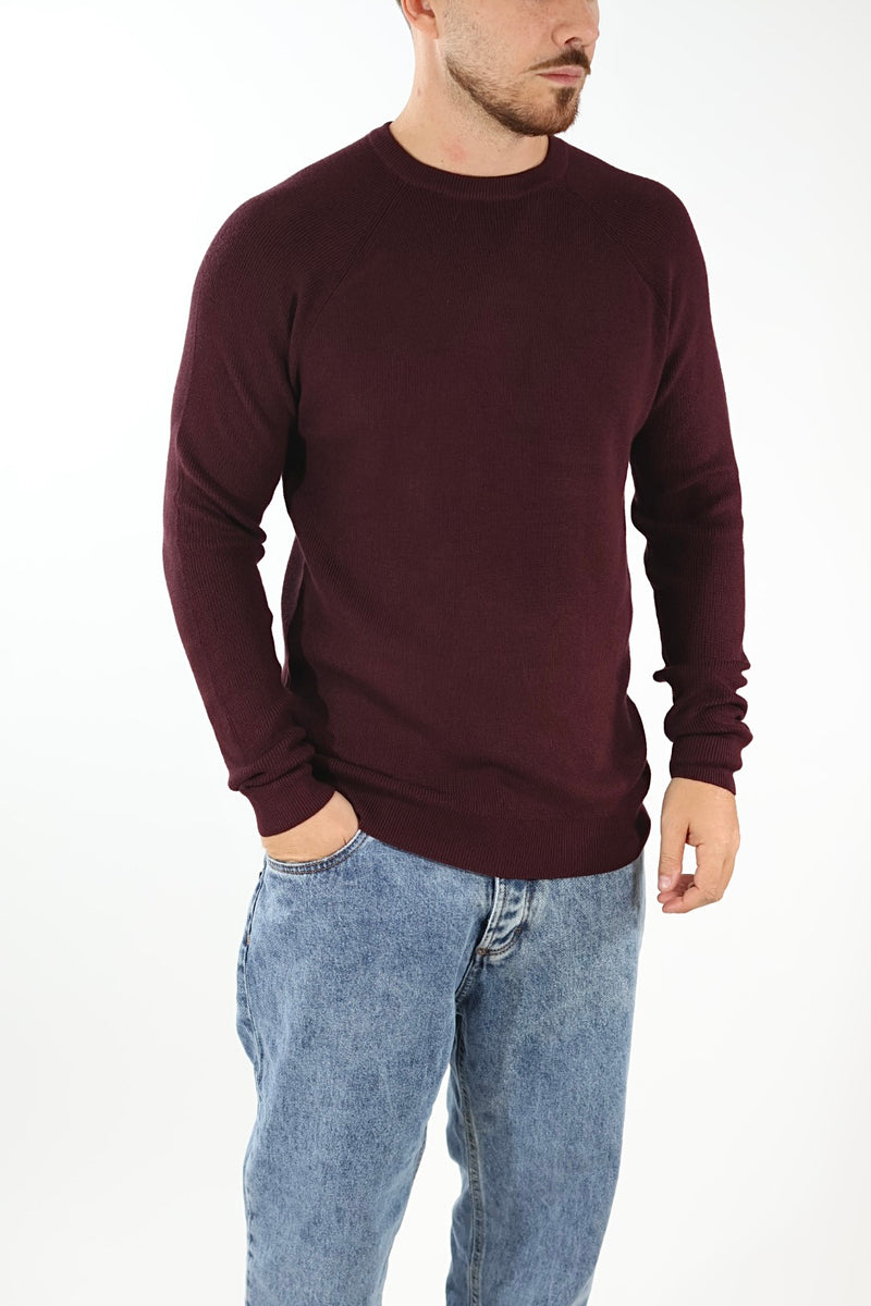 Maglioncino M08 paricollo raglan bordeaux OVERD