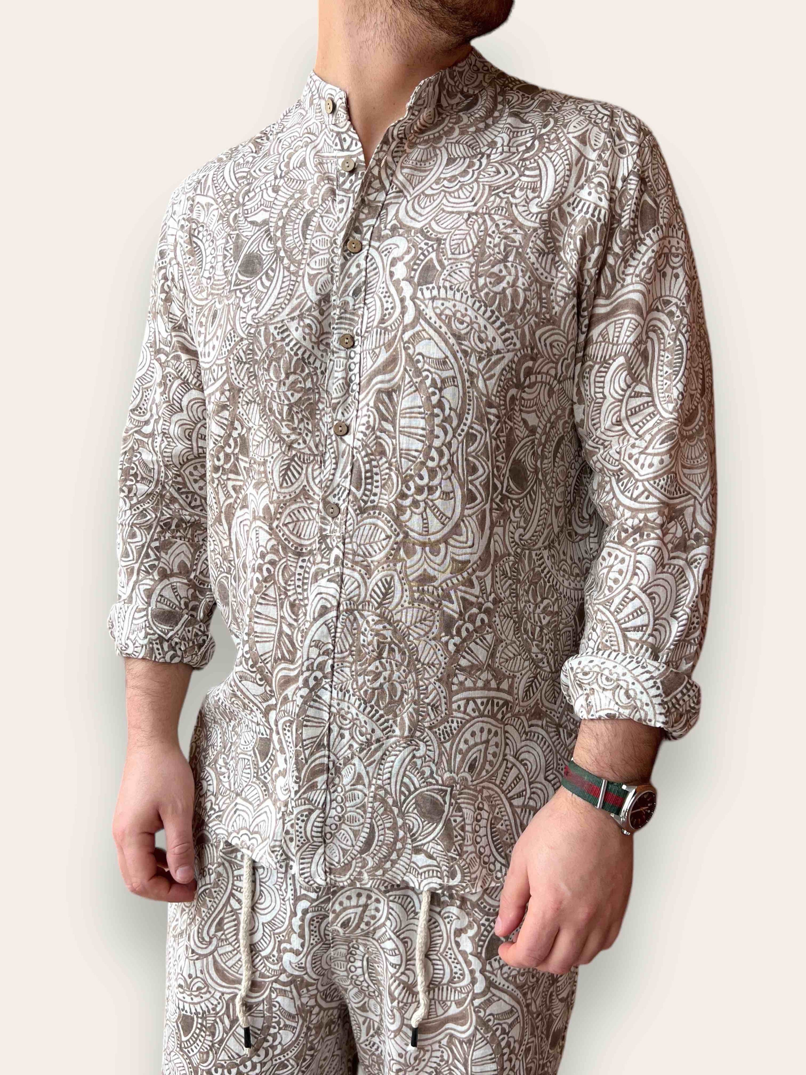 Camicia Lino/viscosa fantasia BL11