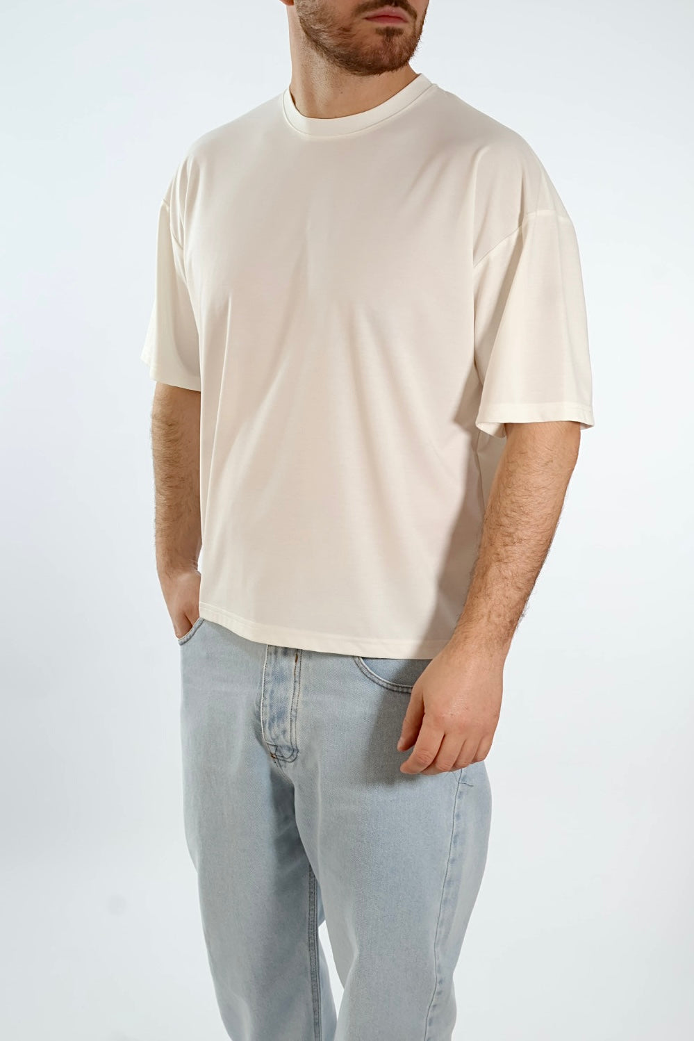 T-shirt misto viscosa cropped  F40 OVER-D