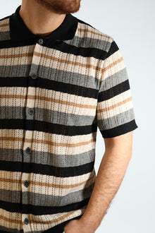 Polo in maglia righe 379 BL11