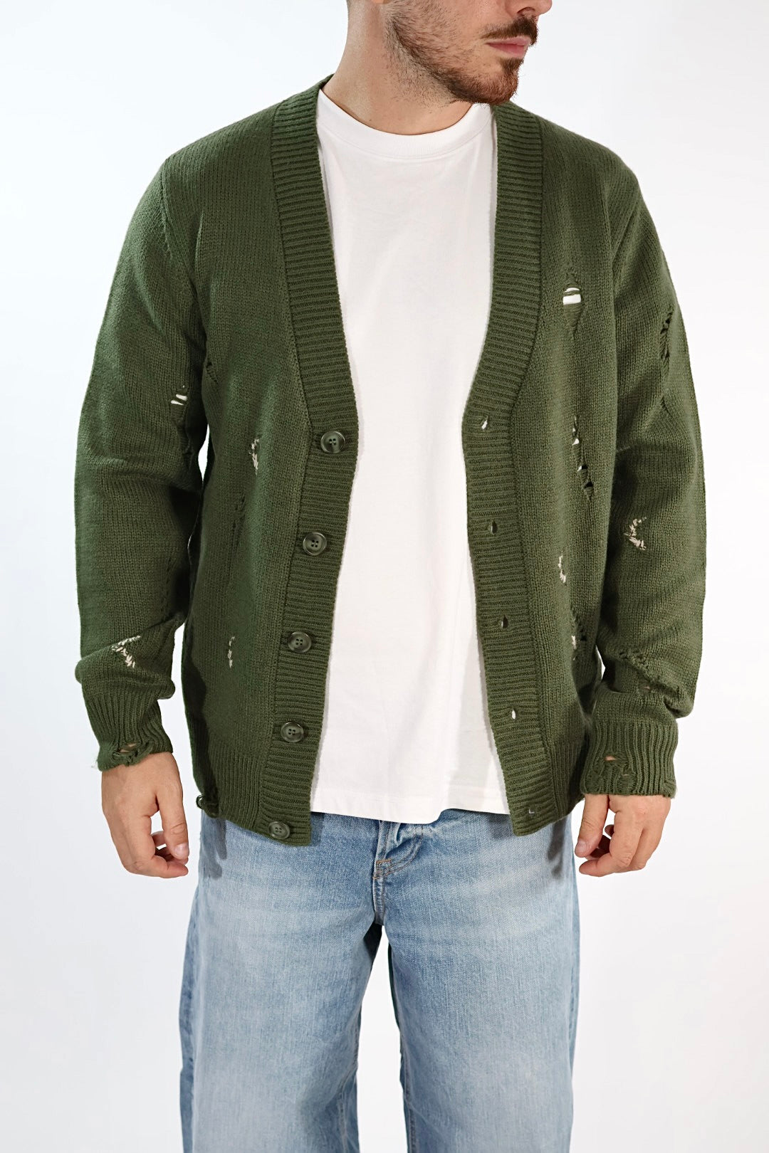 Cardigan 616 strappi misto lana GIANNI LUPO