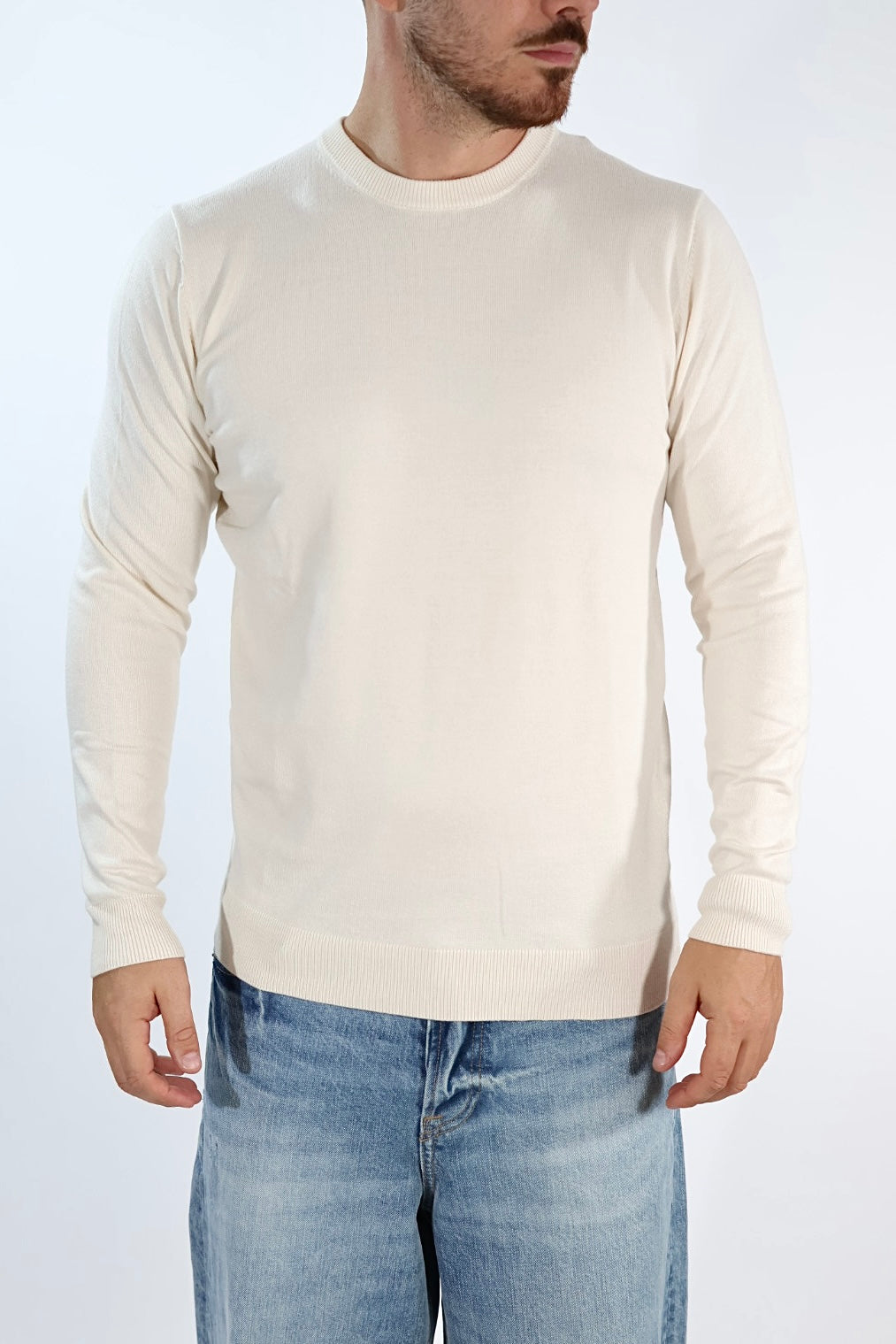 Maglioncino M01 bianco paricollo  OVERD
