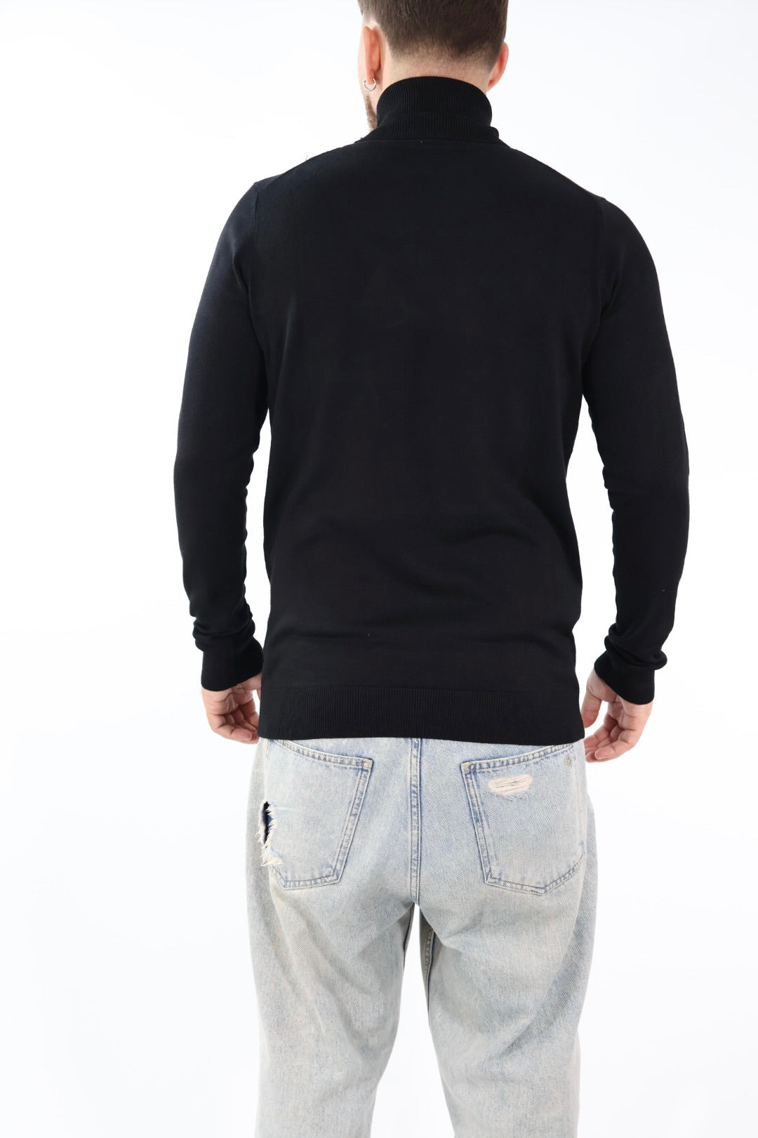 Maglioncino M02 dolcevita viscosa nero OVERD