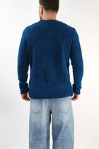 Maglione MACOMER3 blu giro bouclé BL11