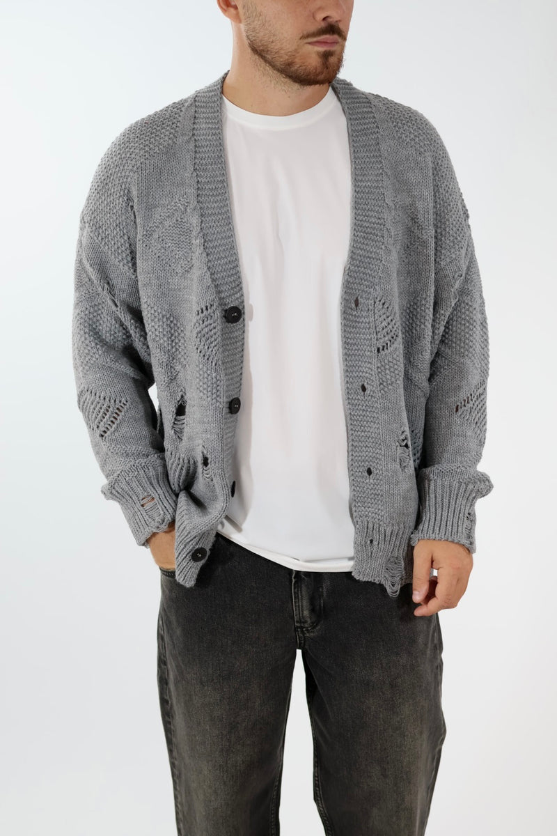 Cardigan strappi destroyed cropped fit  M54 OVERD