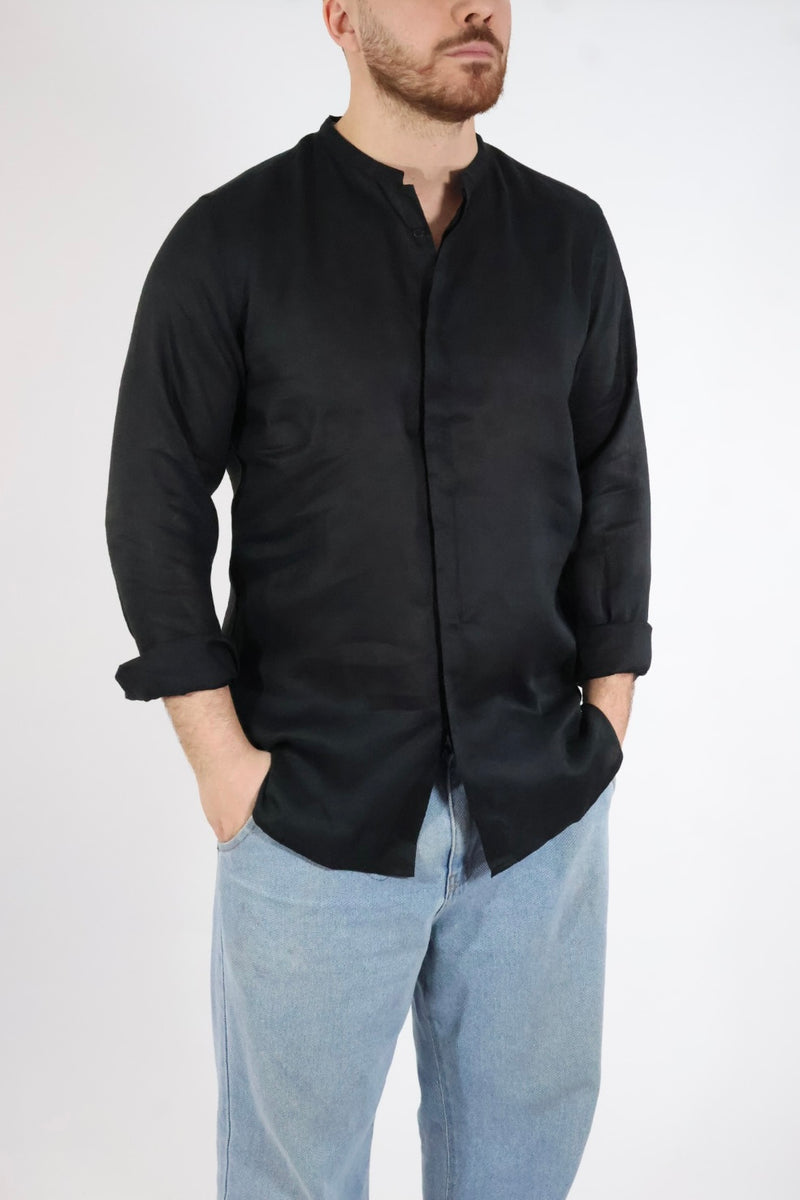 Camicia lino collo coreana 250 BERNA