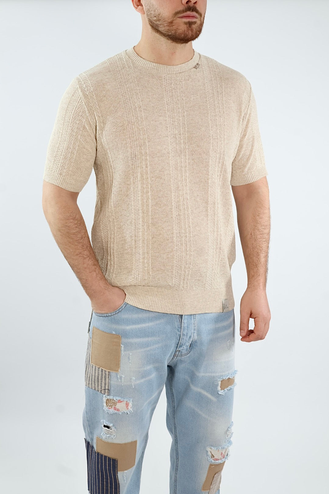 T shirt maglia lavorata 400 BL11