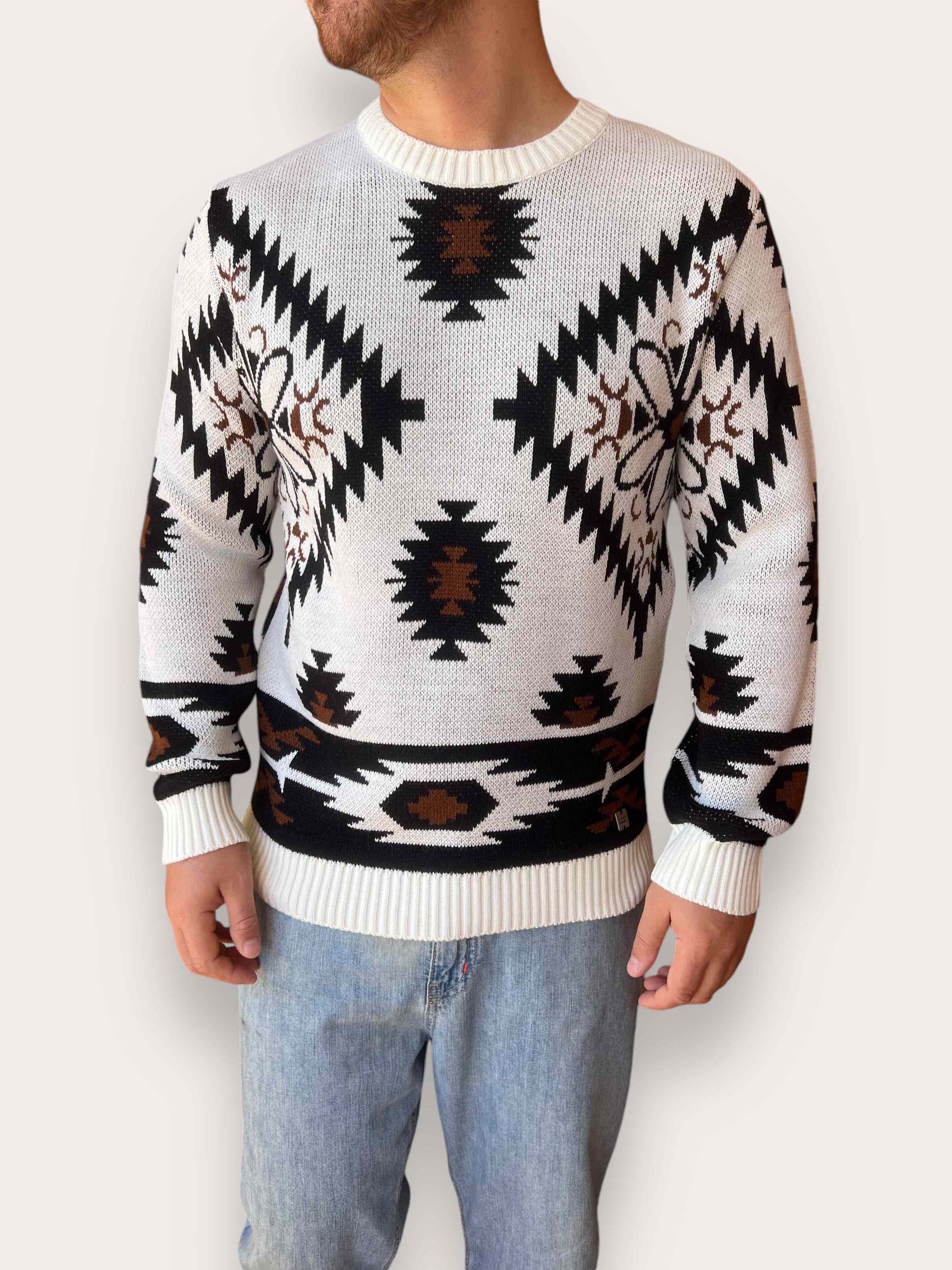 Maglione jaquard peruviano BL11