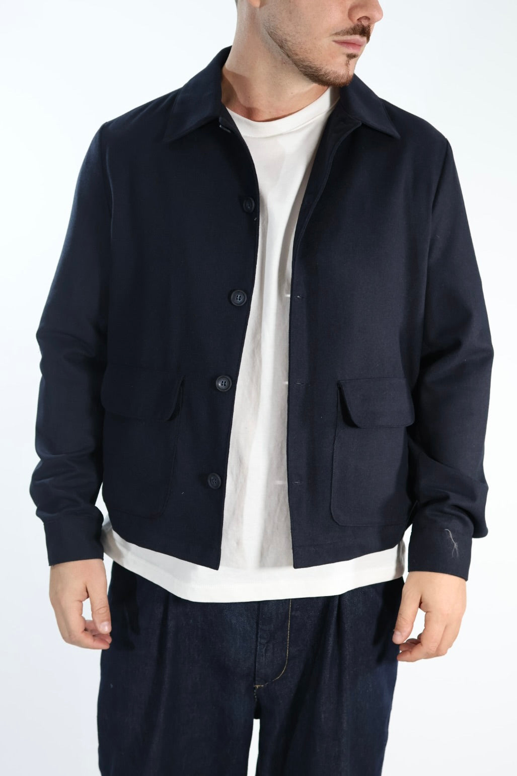 Overshirt gb446425 misto lana BL11