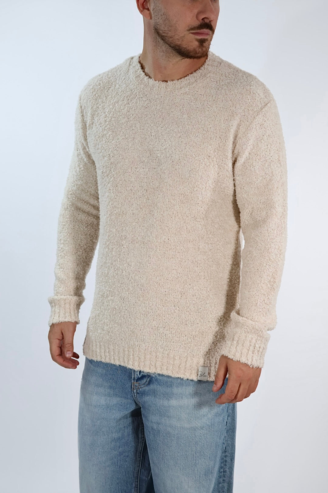 Maglione MACOMER17 ecru giro bouclé BL11