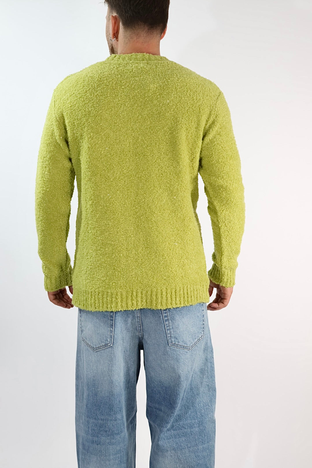 Maglione MACOMER371 verde giro bouclé BL11