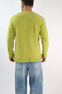 Maglione MACOMER371 verde giro bouclé BL11