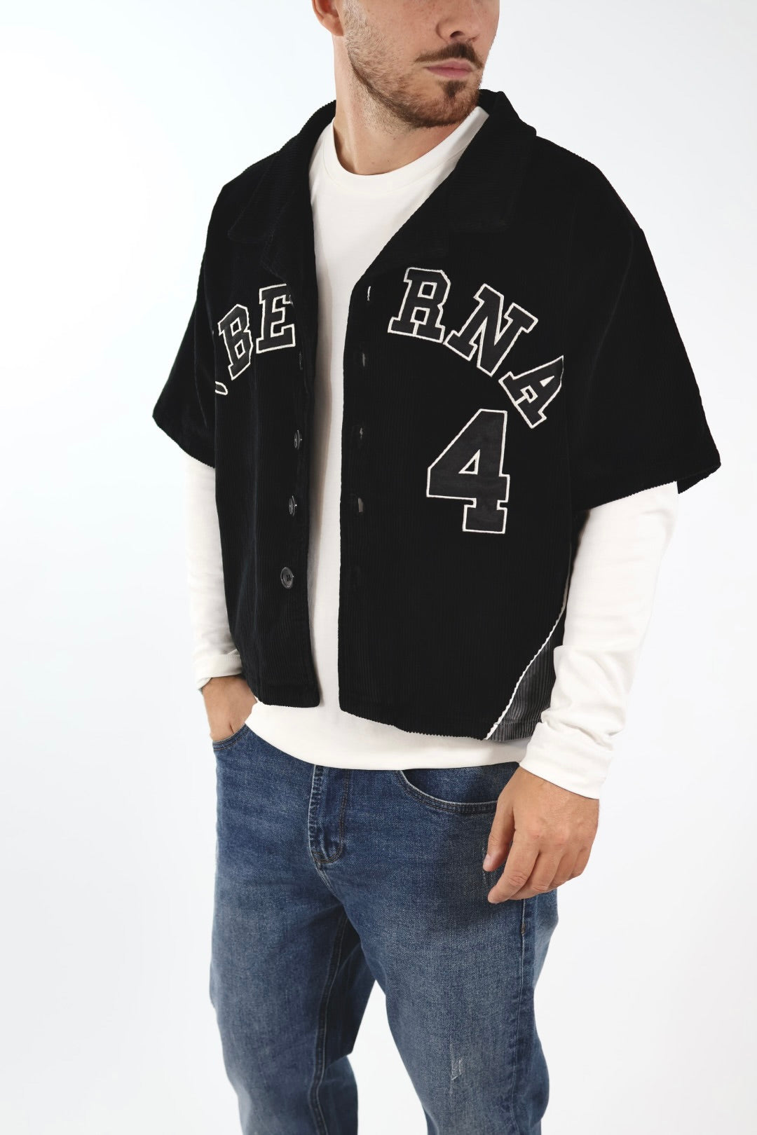 T-shirt manica corta baseball cropped velluto 362 BERNA
