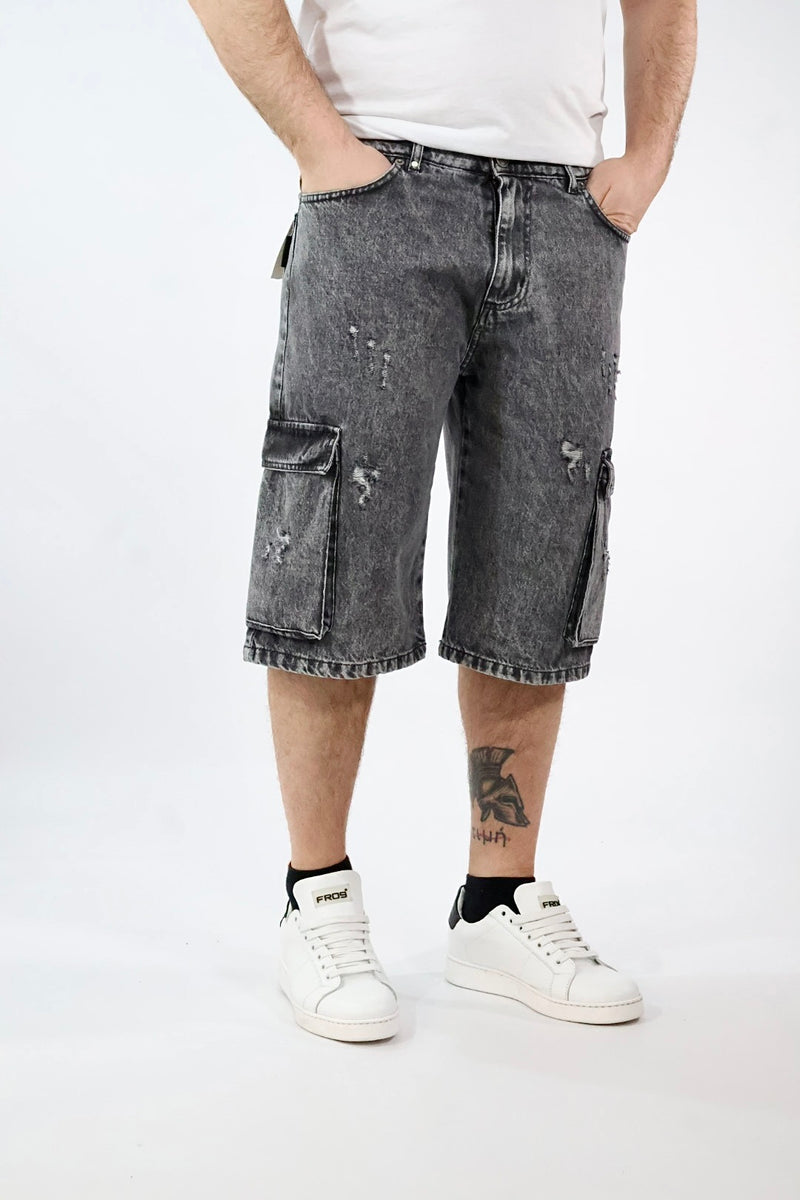 Bermuda denim cargo blitch 412  BL11