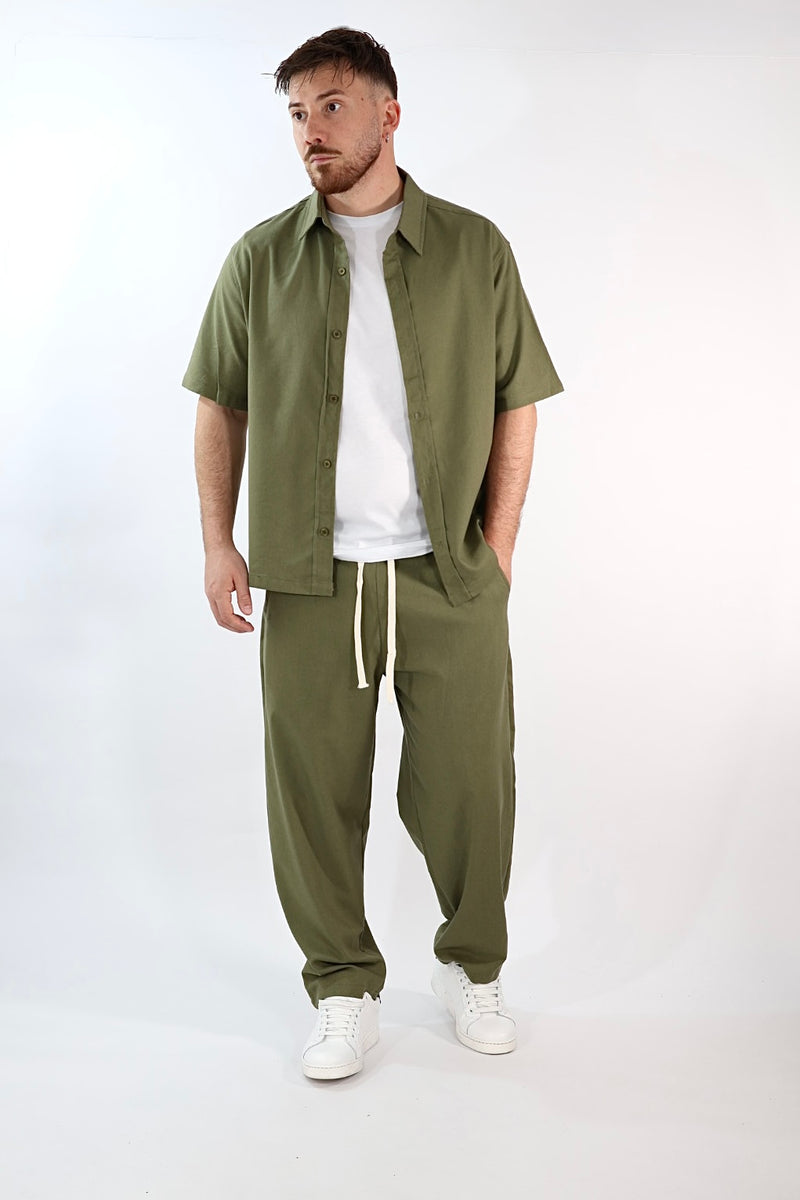 Completo lino camicia+pantalone  1046 J.W