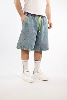 Bermuda denim triangoli fluo 230 BERNA