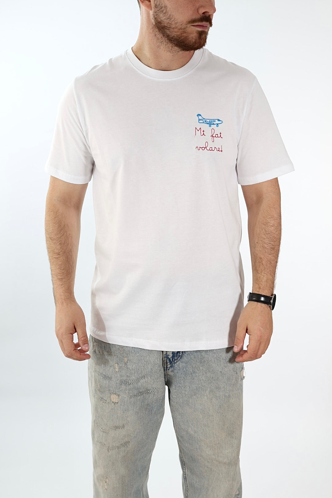 T shirt scritta ricamo 6030 J.W