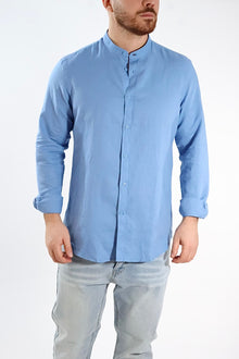 Camicia lino/cotone collo coreana C25 OVER-D