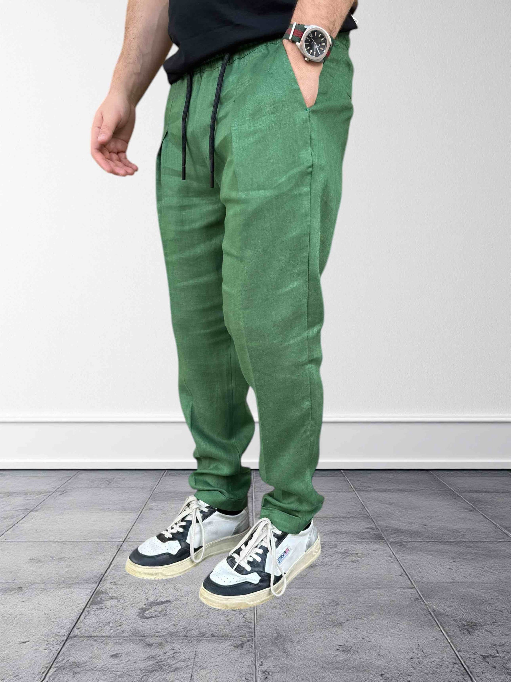 Pantalaccio pince lino slim fit OVERD