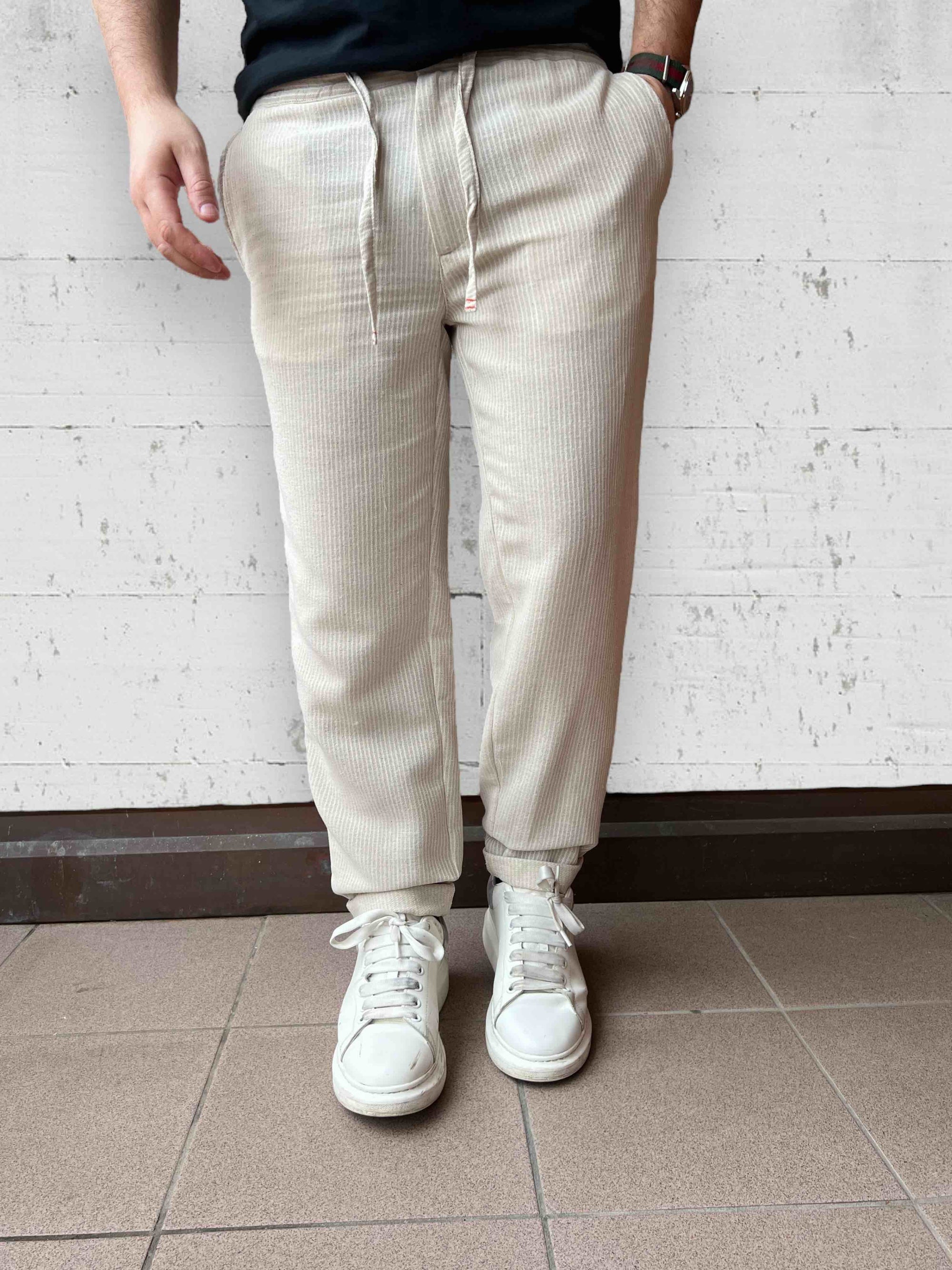 Pantalaccio lino righe BERNA