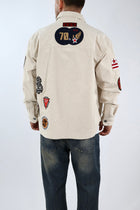 Overshirt boxy velluto patch 353 BERNA