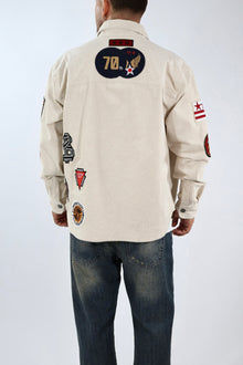 Overshirt boxy velluto patch 353 BERNA