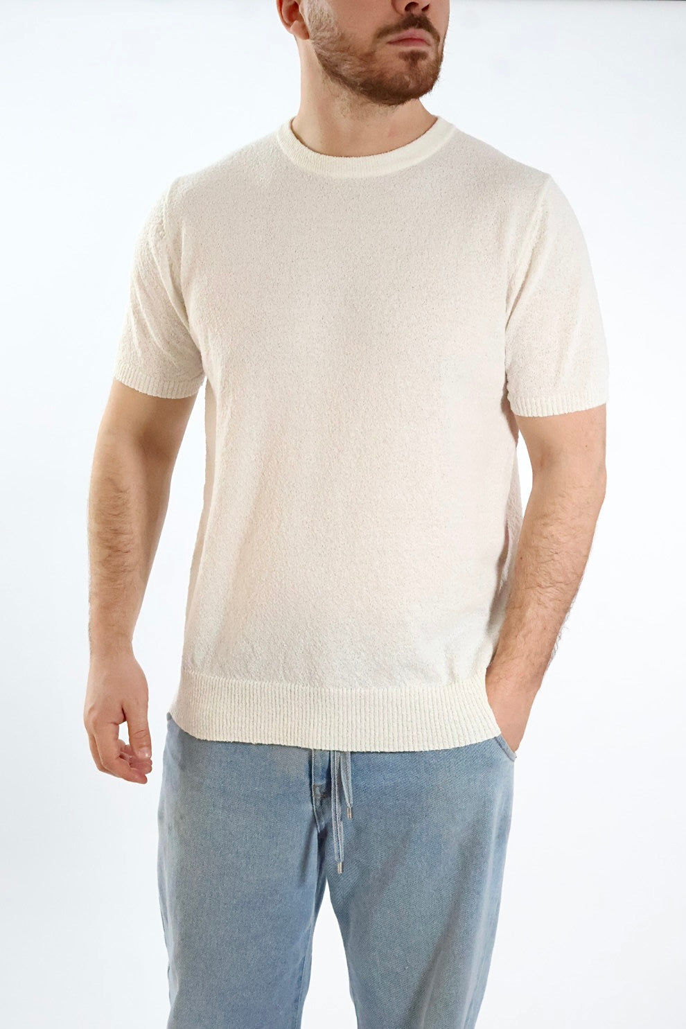 T-shirt in maglia m/m boucle M40 OVER-D