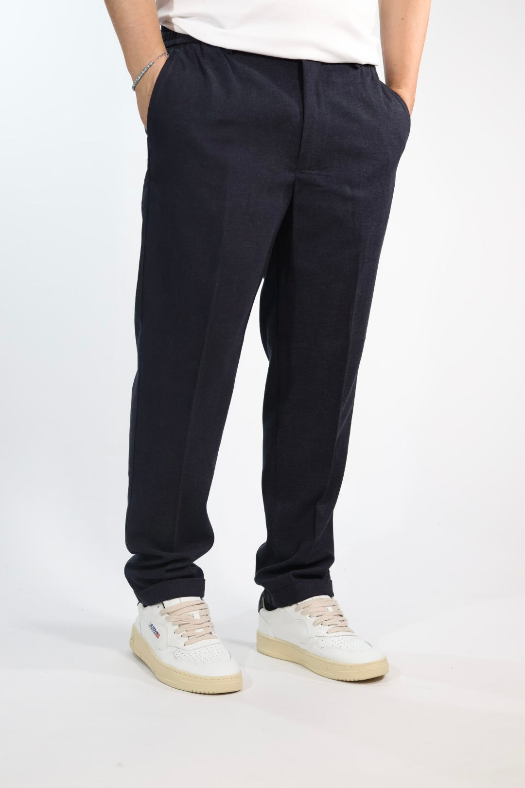 Pantalone P02 lana slim fit blu  OVERD