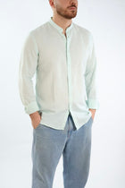 Camicia lino/cotone collo coreana C25 OVER-D