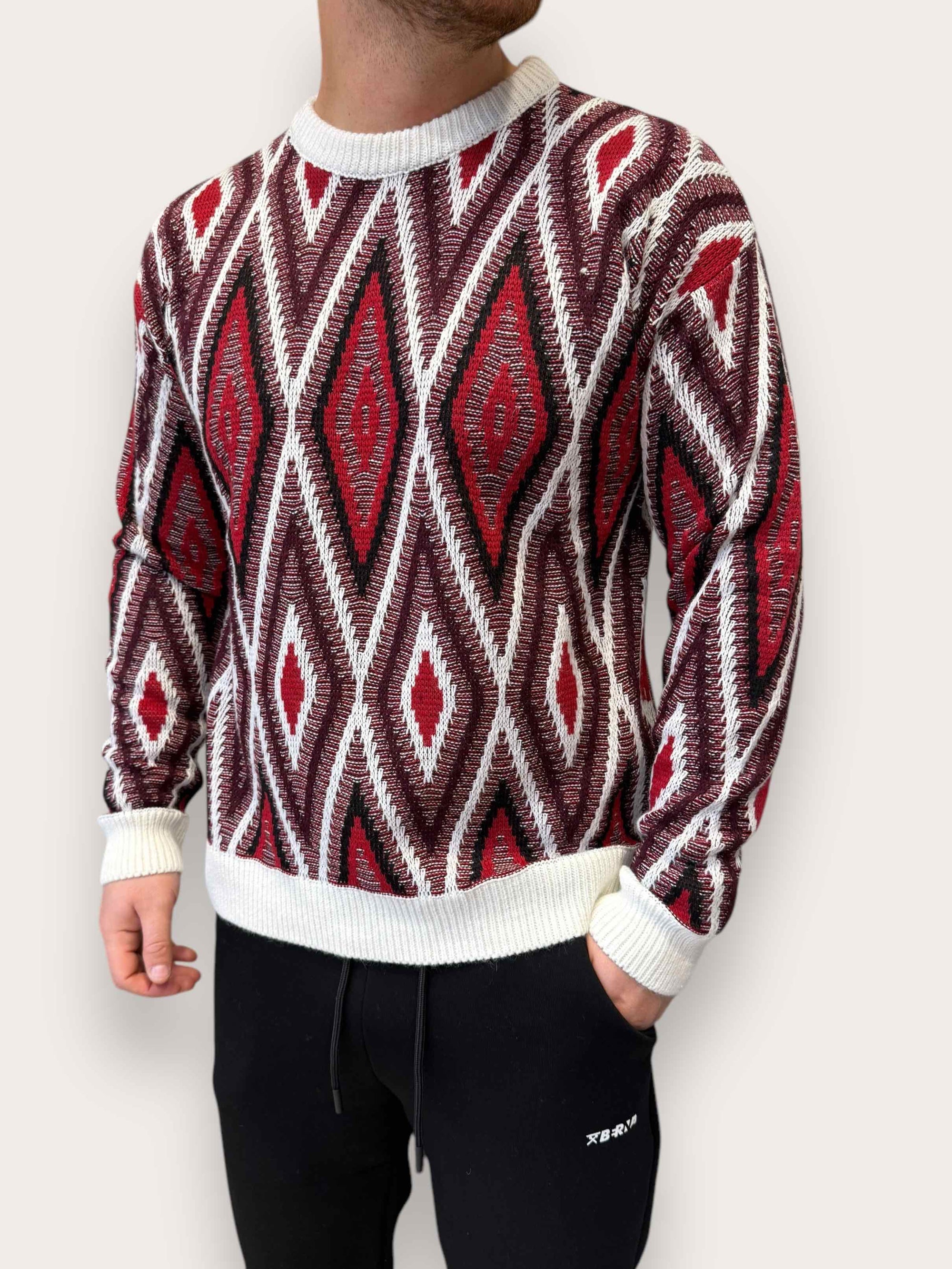 Maglione girocollo jacquard fin.7 BERNA