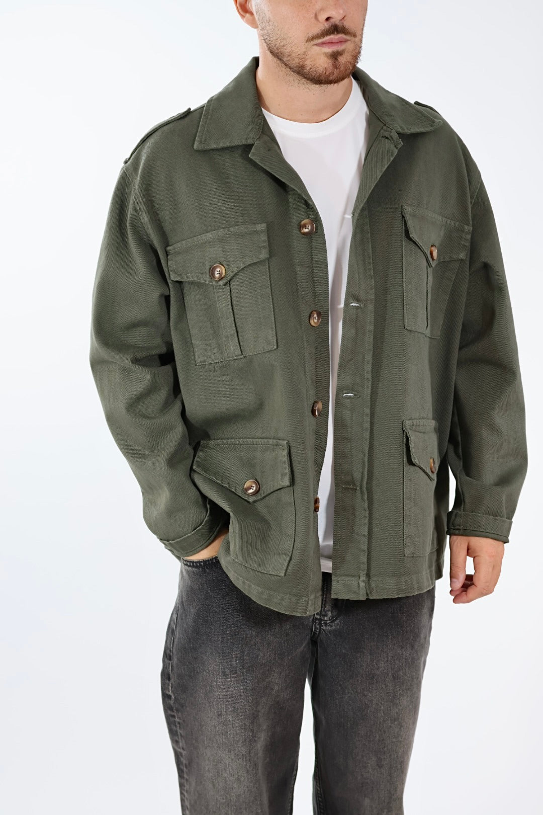 Overshirt cotone stampa J81 OVERD