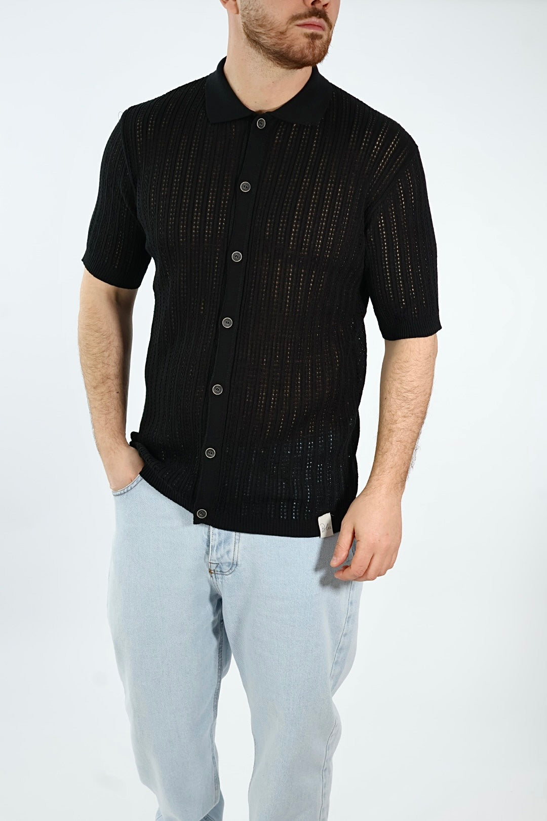 Polo in maglia traforata casio 001 BL11